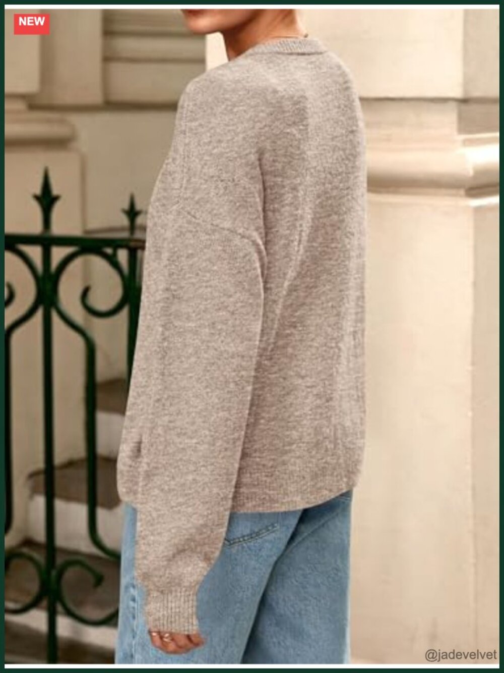 Lightweight Button Down Crewneck Loose Knit Cardigan Sweater - Picture 4 of 7
